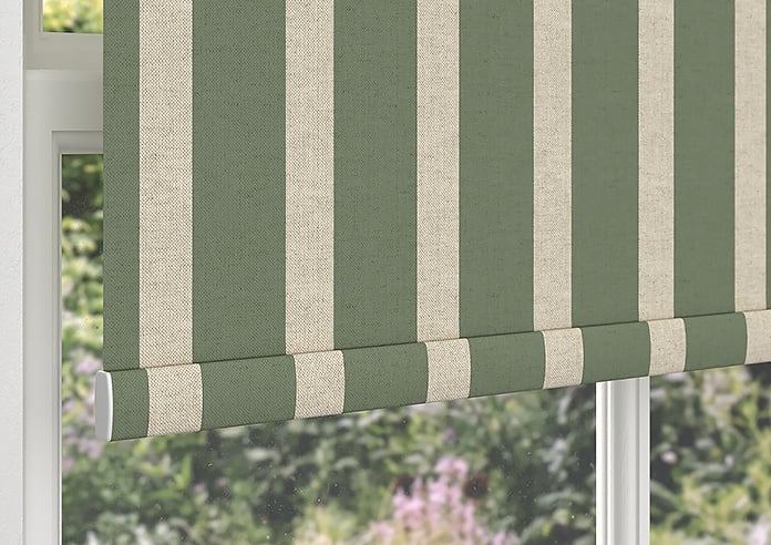 Emily Bond Parasol Stripe, Fern Green - Roller Blind - Image 4